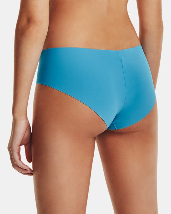 Women's UA Pure Stretch Print Hipster 3-Pack Underwear, Blue, pdpMainDesktop image number 1